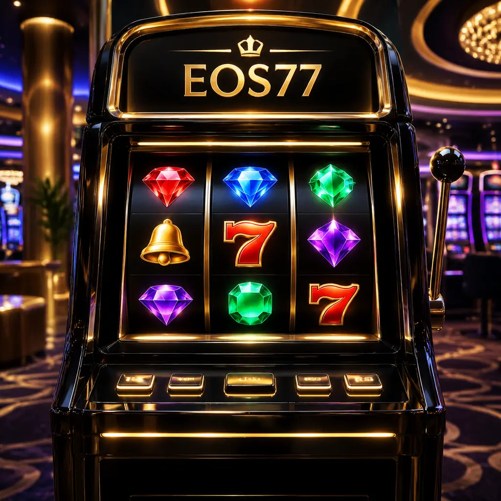 Mesin slot bertema permata dalam ruang kasino