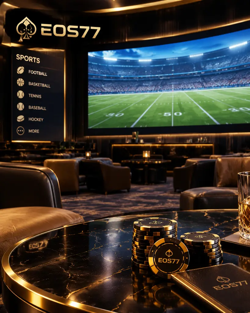 Layar lapangan sepak bola di ruang sportsbook kasino